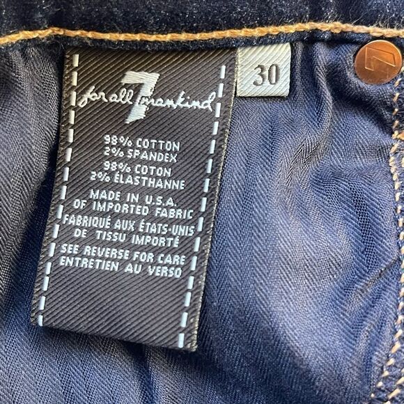 7 For All Mankind mid rise The Skinny in dark blue wash NWT. 30 - Picture 6 of 9